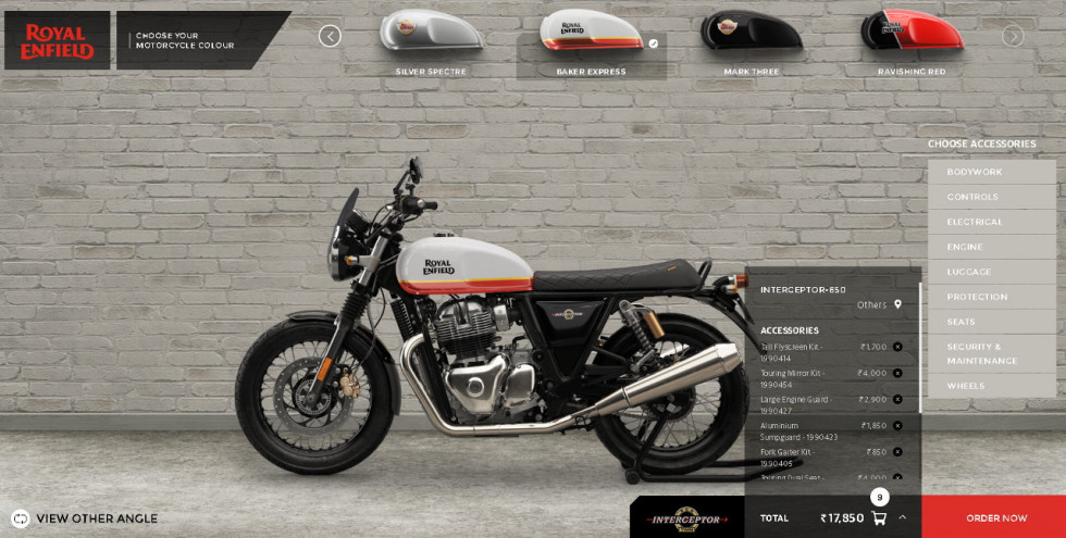 Royal Enfield configurator - Βάλε επίσημα αξεσουάρ, δες το αποτέλεσμα!