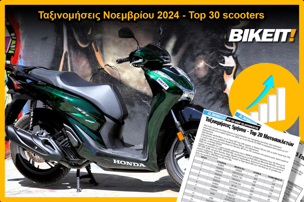 Ταξινομήσεις Νοεμβρίου 2024, scooters – Top 30 μοντέλων