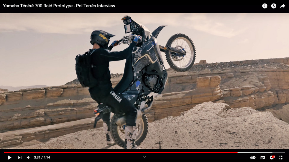 Yamaha Tenere 700 Raid Prototype: Pol Tarres - Video