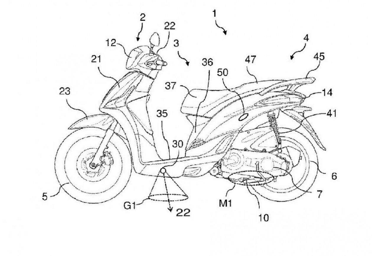 Piaggio - Πατέντα τύπου courtesy light που θα φωτίζει κάτω από το δίκυκλο