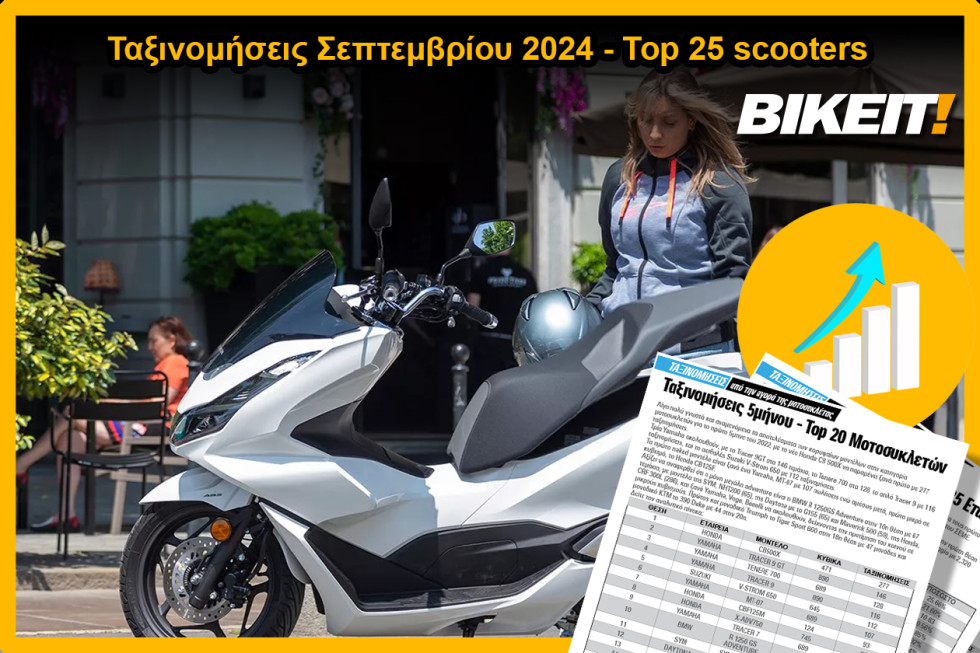 Ταξινομήσεις Σεπτεμβρίου 2024, scooters – Top 25 μοντέλων